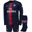 Nuevo Camisetas Manga Larga (Pantalones+Calcetines) Paris Saint Germain 1ª Liga 18/19 Baratas