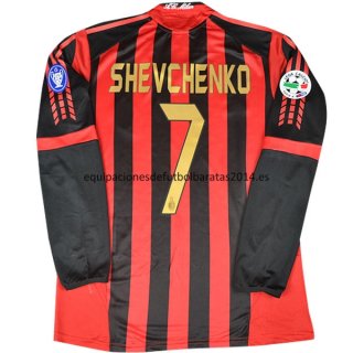 Nuevo Camisetas Shevchenko Manga Larga AC Milan 1ª Equipación Retro 2005-2006 Baratas
