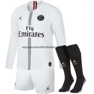 Nuevo Camisetas Manga Larga (Pantalones+Calcetines) Paris Saint Germain 3ª 2ª Liga 18/19 Baratas