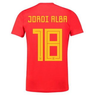 Nuevo Camisetas Espana 1ª Equipación 2018 Jordi Alba Baratas