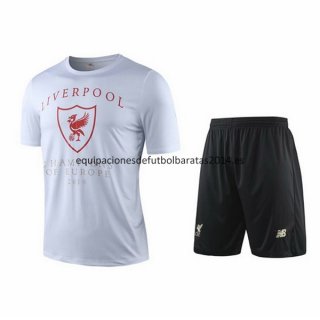 Nuevo Camisetas Conjunto Completo Liverpool Entrenamiento 19/20 Blanco Negro Rojo Baratas