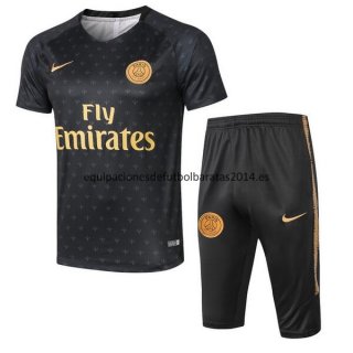 Camisetas Entrenamiento Conjunto Completo Paris Saint Germain 18/19 Negro Amarillo Baratas