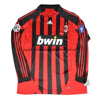 Nuevo Camisetas Manga Larga AC Milan 1ª Equipación Retro 2007-2008 Baratas