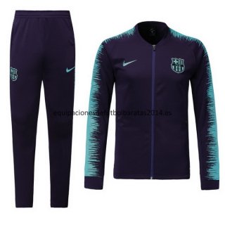 Nuevo Camisetas Chaqueta Conjunto Completo Barcelona Ninos Negro Azul Liga 18/19 Baratas