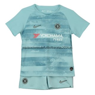 Nuevo Camisetas Conjunto Completo Ninos Chelsea 3ª Liga 18/19 Baratas