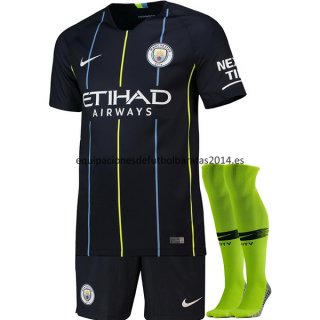 Nuevo Camisetas (Pantalones+Calcetines) Manchester City 2ª Liga 18/19 Baratas