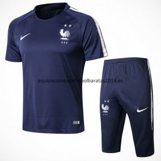 Nuevo Camisetas Francia Conjunto Completo Entrenamiento 2018 Azul Marino Baratas