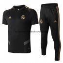 Nuevo Camisetas Conjunto Completo Real Madrid Entrenamiento 19/20 Negro Amarillo Baratas