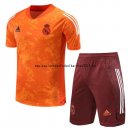 Nuevo Camisetas Real Madrid Conjunto Completo Entrenamiento 20/21 Naranja Baratas