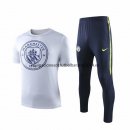 Nuevo Camisetas Conjunto Completo Manchester City Entrenamiento 19/20 Blanco Azul Baratas
