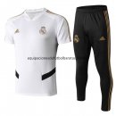 Nuevo Camisetas Conjunto Completo Real Madrid Entrenamiento 19/20 Blanco Negro Baratas