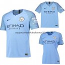 Nuevo Camisetas (Mujer+Ninos) Manchester City 1ª Liga 18/19 Baratas