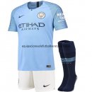 Nuevo Camisetas (Pantalones+Calcetines) Manchester City 1ª Liga 18/19 Baratas