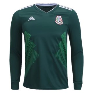 Nuevo Camisetas Manga Larga Mexico 1ª Equipación 2018 Baratas