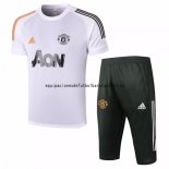 Nuevo Camisetas Manchester United Conjunto Completo Entrenamiento 20/21 Blanco Negro Baratas