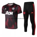 Nuevo Camisetas Manchester United Conjunto Completo Entrenamiento 18/19 Rojo Negro Baratas