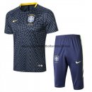 Nuevo Camisetas Brasil Conjunto Completo Entrenamiento Azul Gris 2018 Baratas