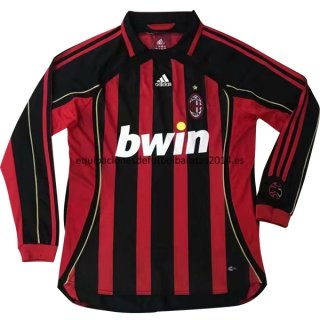 Nuevo Camisetas Manga Larga AC Milan 1ª Equipación Retro 2006-2007 Baratas
