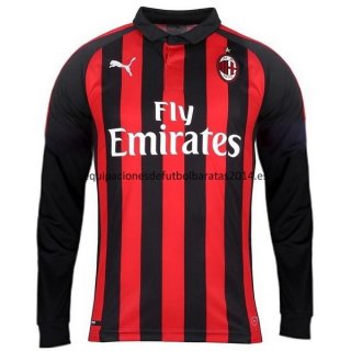 Nuevo Camisetas Manga Larga AC Milan Liga 1ª 18/19 Baratas