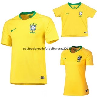 Nuevo Camisetas (Mujer+Ninos) Brasil 1ª Liga 2018 Baratas