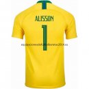 Nuevo Camisetas Brasil 1ª Equipación 2018 Alisson Baratas