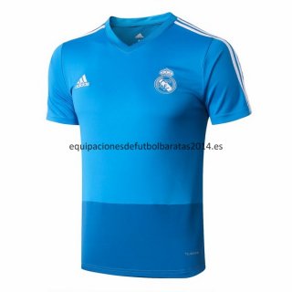 Nuevo Camisetas Real Madrid Entrenamiento 18/19 Azul Claro Baratas