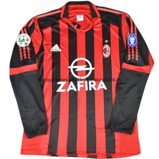 Nuevo Camisetas Manga Larga AC Milan 1ª Equipación Retro 2005-2006 Baratas