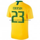 Nuevo Camisetas Brasil 1ª Equipación 2018 Ederson Baratas
