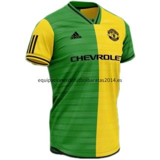 Nuevo Camisetas Concepto Manchester United Amarillo Verde Liga 19/20 Baratas