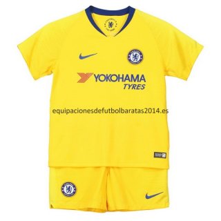 Nuevo Camisetas Conjunto Completo Ninos Chelsea 2ª Liga 18/19 Baratas
