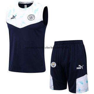 Nuevo Entrenamiento Sin Mangas Conjunto Completo Manchester City 2022 2023 Azul Blanco Baratas