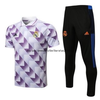Nuevo Conjunto Completo Polo Real Madrid 22/23 Purpura Blanco Baratas