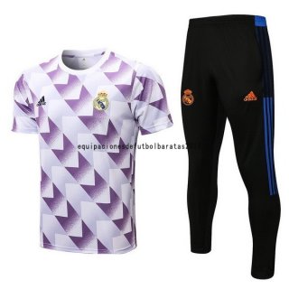 Nuevo Entrenamiento Conjunto Completo Real Madrid 22/23 Blanco Purpura Negro Baratas