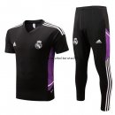 Nuevo Entrenamiento Conjunto Completo Real Madrid 22/23 Negro Purpura Blanco Baratas