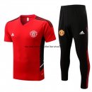 Nuevo Entrenamiento Conjunto Completo Manchester United 22/23 Rojo I Negro Baratas