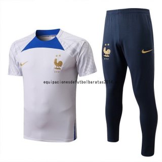 Nuevo Entrenamiento Conjunto Completo Francia 2022 Blanco I Azul Baratas