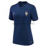 Nuevo 1ª Camiseta Mujer Francia 2022 Azul Baratas