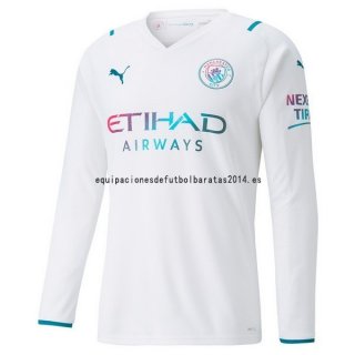Nuevo Camiseta Manga Larga Manchester City 2ª Liga 21/22 Baratas