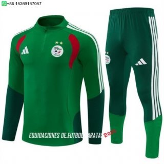 Nuevo Conjunto Completo Sudadera Entrenamiento Argelia 2026 Verde Baratas