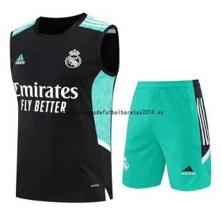Nuevo Entrenamiento Sin Mangas Conjunto Completo Real Madrid 22/23 Negro Verde Baratas