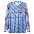 Nuevo 2ª Manga Larga Manchester United Retro 1992 Azul Baratas