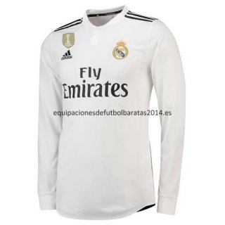 Nuevo Camisetas Manga Larga Real Madrid 1ª Liga 18/19 Baratas