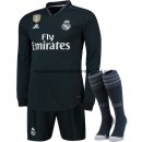 Nuevo Camisetas Manga Larga (Pantalones+Calcetines) Real Madrid 2ª Liga 18/19 Baratas