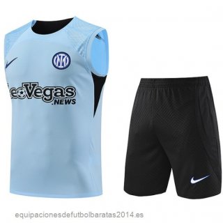 Nuevo Entrenamiento Sin Mangas Conjunto Completo Inter Milan 23/24 Azul Negro Baratas