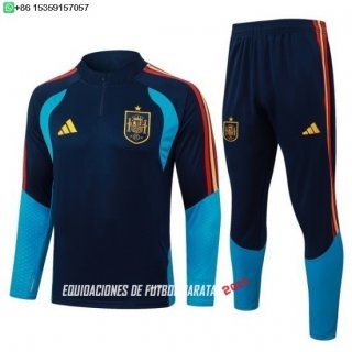 Nuevo Conjunto Completo Sudadera Entrenamiento España 2026 Azul Marino Baratas