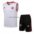 Nuevo Entrenamiento Sin Mangas Conjunto Completo Manchester United 21/22 Blanco Negro Baratas