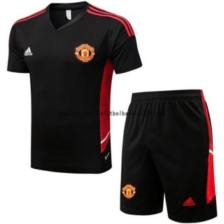 Nuevo Entrenamiento Conjunto Completo Manchester United 22 23 Negro I Rojo Baratas