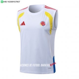 Nuevo Entrenamiento Sin Mangas Colombia 2026 Blanco Amarillo Baratas