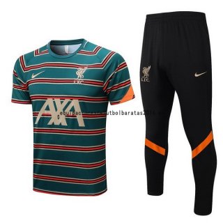 Nuevo Entrenamiento Conjunto Completo Liverpool 22/23 Verde Naranja Negro Baratas