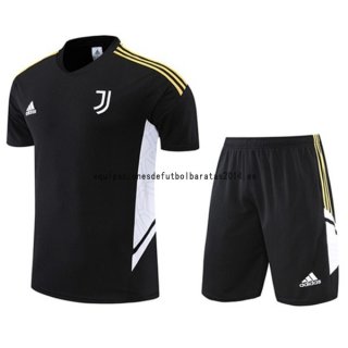 Nuevo Entrenamiento Conjunto Completo Juventus 22/23 Negro Blanco Baratas